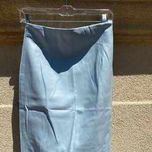 Knee length pleather pencil skirt